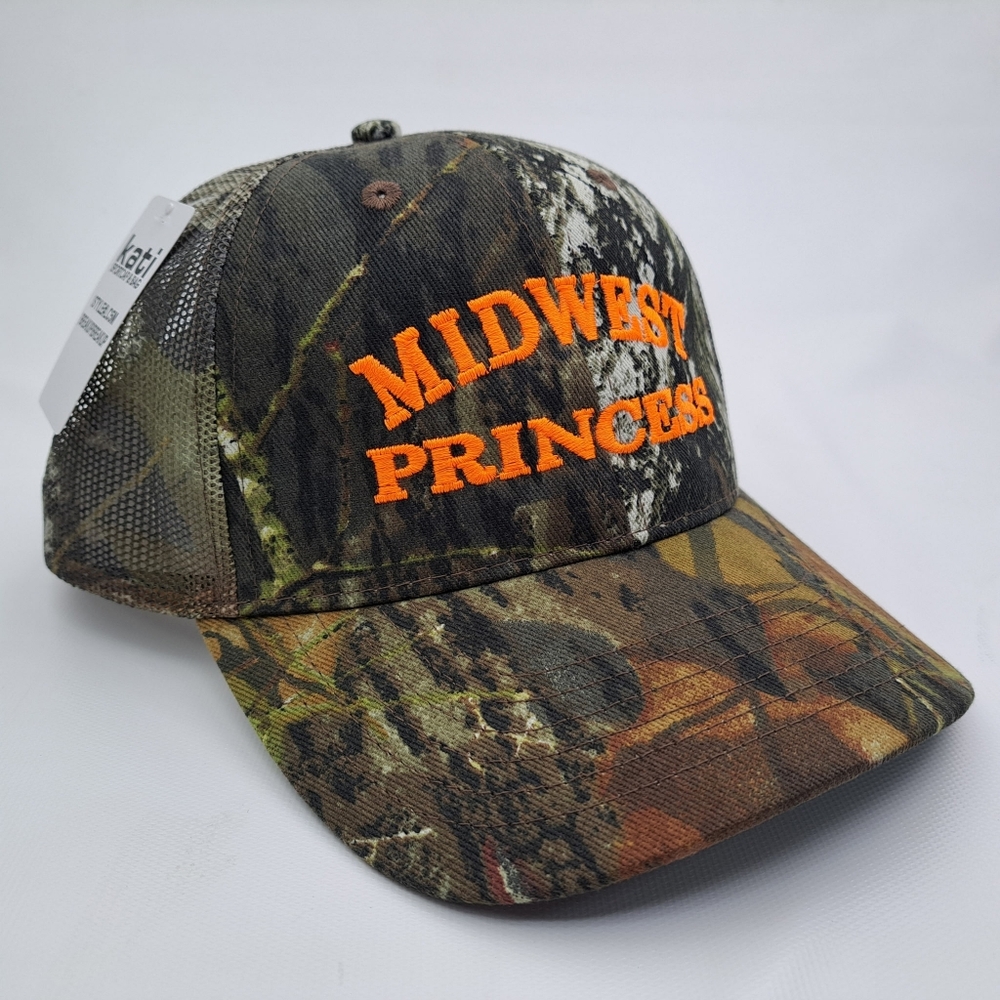 Midwest Princess Chappell Roan Camo Orange Embroidered Trucker Hat Trend Singer